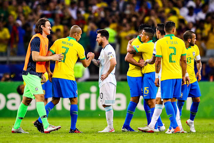 Can you imagine Argentina, in today's pandemic, allowing its star player to engage in postgame bro hugs?